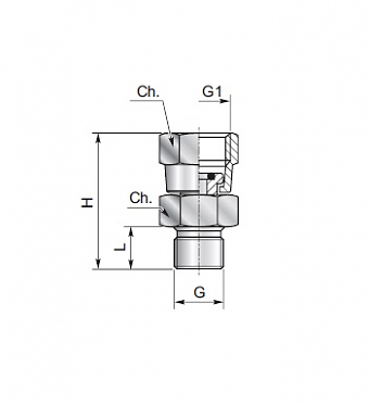 Адаптер в тело 1/4" под манометр 1/2"